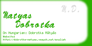 matyas dobrotka business card